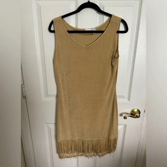 gold fringe flapper dress Flapper Dress for Vintage 1920s Outfit in Gold Style PS22783C